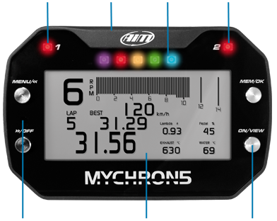 AiM MyChron5 functions front view